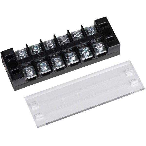 Main product image for 6 Pole 25A Barrier Terminal Strip with Snap-on Clear 090-847